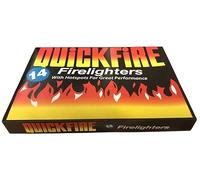 Firelighters 14 Pack - Natural Quickfire Fire Starters for Barbecue BBQ Pizza Oven Fire Pit Log Burner Chiminea Wood Stove Coal Fireplace- Instant Lighting Odourless Clean Burn Eco Friendly Fuel Cubes