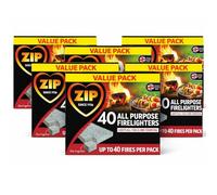 Firelighters Value Pack - 200 Pieces (5 × 40 Packs) | Fast Lighting Fire Starters for Fires, BBQs, Wood Burners & Stoves | Easy Ignite, Long Burn