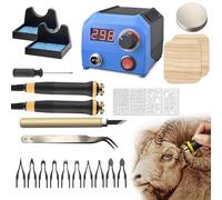 FIRElood LH55-1 Wood Burning Kit,Pyrography Wood Burning Tool Set with Pyrography Machine, 10 Professional Wire Nibs, Detachable Wood Burning Pen, Adjustable Temperature 250-700℃(UK Plug)