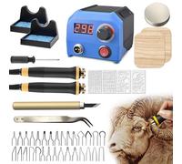 FIRElood LH55-1 Wood Burning Kit,Pyrography Wood Burning Tool Set with Pyrography Machine, 30 Wire Nibs, Detachable Wood Burning Pen, Adjustable Temperature 250-700℃(UK Plug)