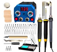 FIRElood LH55-3-3 Wood Burning Kit,Pyrography Wood Burning Tool Set with Pyrography Machine, 33 Wire Nibs, 3 Detachable Wood Burning Pens, Adjustable Temperature 250-700℃(UK Plug)