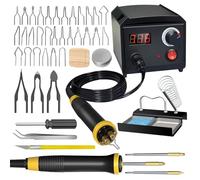 FIRElood - Wood Burning Tool, Wood Burner Kit, 200~750℃ Pen, Wood Burning Kit with Digital Thermometer Adjustable Temperature, 2 Pyrographic Pens for Burning