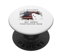 Fireman American Flag Thin Red Line Firefighter Mom Graphic PopSockets Adhesive PopGrip