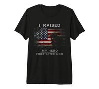 Fireman American Flag Thin Red Line Firefighter Mom Graphic Premium T-Shirt