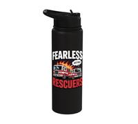 Fireman Bold Blaze Firefighter Fire Truck Wee Woo Stainless Steel Insulated Water Bottle