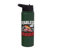 Fireman Bold Blaze Firefighter Fire Truck Wee Woo Stainless Steel Insulated Water Bottle