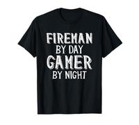 Fireman by Day Gamer by Night Professional Gear Fire Fighter T-Shirt