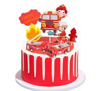 Fireman Cake Toppers,7PCS Fireman Figures Party, Anime Action Figures Cake Toppers,Cartoons Cupcake Figurine For Kids Birthday Baby Shower Fireman Theme Party Supplies