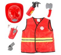 Fireman Costume Role Play Career - Elegant Pretend Play Suit Cosplay, Lightweight, Costumes, Toy Educational, Gift for Children | Multipurpose Outdoor Indoor Utility
