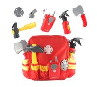 Fireman Costume Set - 23x25x9cm Firefighter Toy | Kids Responder Cosplay Set - Cloth ABS Backpack Tools | Pretend Play, Role-Playing, Parties, Education