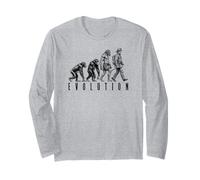 Fireman Fire Fighter Evolution Ape Neanderthal Man Funny Long Sleeve T-Shirt