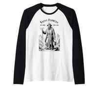 Fireman Fire Fighter Patron Saint Florian Vintage Firemen Raglan Baseball Tee