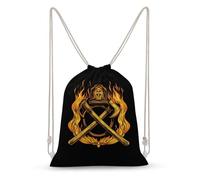 Fireman Firefighter Canvas Drawstring Bags Gym Backpack Sports Rucksacks Casual Daypacks