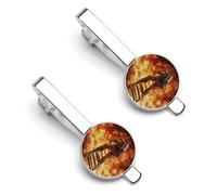 Fireman Firefighter Casual Tie Clips for Men 1 Pair Classic Tie Bars Suit Jewelry Gift for Father Husband Boyfriend 5.5x2.2cm
