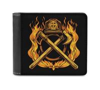 Fireman Firefighter Slim Wallet Bifold Credit Card Holder Case PU Pouch Purse for Men Women