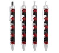 Fireman Firefighter U.S Flag Retractable Ballpoint Pen Black Ink Ball Point Pen Work Pens 4 PCS