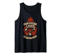 Fireman Golf - from Saving Lives - Firefighter Golfer Tank Top