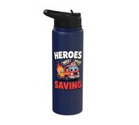 Fireman Rescue Hero Bold Firefighter Squad Wee Woo Stainless Steel Insulated Water Bottle
