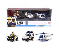 Fireman Sam 3 Pack Police Vehicles Quad Bike Jeep Helicopter