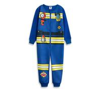 Fireman Sam Boys Blue Fire Suit Uniform Onesie - 2-3 Years