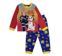 Fireman Sam Boys Pyjamas Pjs Nightwear Long Sleeve Top Trousers Kids 3-4 Years Red