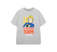 Fireman Sam Boy's Short Sleeved T-Shirt | Boys Grey Marl | Official Merch | Size: 5-6 Years Fireman Sam Grey 5-6 Years