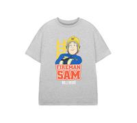 Fireman Sam Boy's Short Sleeved T-Shirt | Grey Marl | Official Merch | Size: 5-6 Years Fireman Sam Grey 5-6 Years