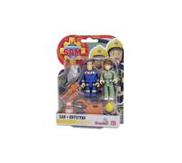 Fireman Sam Figures Double Pack V, 4 Assortments, with New Uniforms, Each with 2 Figures, 1 Animal and Accessories, Movable, 7.5 cm, from 3 Years