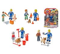 Fireman Sam Figures Double Pack V, 4 Assortments, with New Uniforms, Each with 2 Figures, 1 Animal and Accessories, Movable, 7.5 cm, from 3 Years