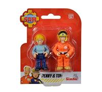 Fireman Sam Figures Double Set, 2 Assorted Designs, Only One Item Delivered, Sam and Rose or Penny and Tom, Figure 7 cm, Movable, from 3 Years