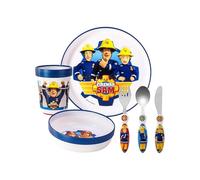 Fireman Sam Kids 6 Piece Cutlery Set Plate/Bowl/Cup/Knife/Fork/Spoon