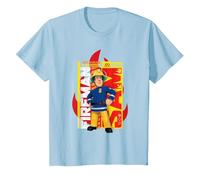 Fireman Sam T-Shirt, Official, Fire, Multiple Colours T-Shirt, Youth, Baby Blue, 2T