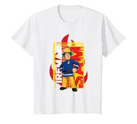 Fireman Sam T-Shirt, Official, Fire, Multiple Colours T-Shirt, Youth, White, 2T