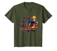 Fireman Sam T-Shirt, Official, Hero, Multiple Colours T-Shirt, Youth, Olive Green, 3T