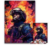 Fireman's Colorful Psychedelic 1000 Piece Jigsaw Difficult Puzzles for Adults Adult Game Gift Family Interactive Game Brain Challenge Gift 1000 PCS(38x26cm)