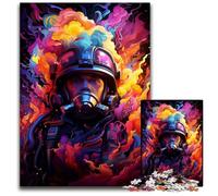 Fireman's Colorful Psychedelic 1000 Piece Jigsaw Puzzles for Adults Wooden Jigsaw Puzzles Perfect for Christmas Halloween Easter New Year 1000 PCS(75x50cm)