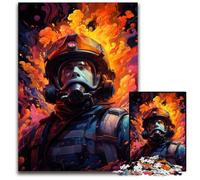 Fireman's Colorful Psychedelic Jigsaw Puzzle 1000 Pieces Jigsaw Puzzles for Adults Perfect for Family Fun on Christmas, Thanksgiving, Birthdays & Easter 1000 PCS(38x26cm)