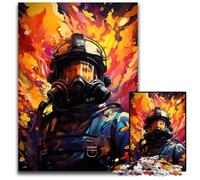 Fireman's Colorful Psychedelic Jigsaw Puzzles for Adults 1000 Piece Impossible Jigsaw Puzzles for Adults Brain Teaser Game for Teenagers, Perfect 1000 PCS(38x26cm)