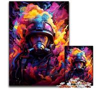 Fireman's Colorful Psychedelic JigsawPuzzle 1000 Pieces for Adults Paper Jigsaw Puzzles for Adults for Birthdays And Holidays 1000 PCS(38x26cm)