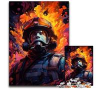 Fireman's Colorful Psychedelic JigsawPuzzle 1000 Pieces for Adults Wooden Jigsaw Puzzles for Adults for Birthdays And Holidays 1000 PCS(75x50cm)