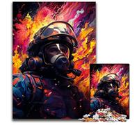 Fireman's Colorful Psychedelic Puzzle 1000 Pieces Jigsaw Puzzles for Adults Family Interactive Game Craft Gift with Colorful Artwork 1000 PCS(38x26cm)