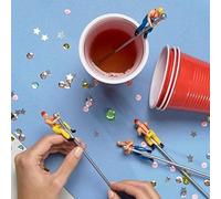 Fireman's Pole Drink Stirrers, Pack of 4, 21 x 2.5 x 2 cm, Plastic, Novelty Party Favours