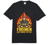 Firemen Run Toward The Fire Firefighter Pride Comfort Colors Adult Heavyweight T-Shirt