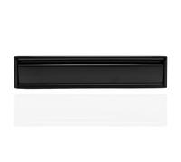 Firemongery Framemaster 12" Letter Box for Front Door, Aluminium FD30 Fir Letterplate Replacement for 44mm Timber Doors, Dual Flap Letter Box Flap with Intumescent Lining, Black