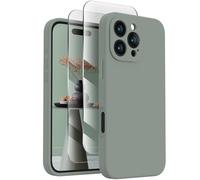 FireNova Designed for iPhone 16 Case, Silicone Upgraded [Camera Protection] Phone Case with [2 Screen Protectors], Soft Anti-Scratch Microfiber Lining Inside, 6.1 inch, Calke Green