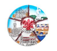 Firenze 3D Magnet - Ponte Vecchio, Santa Croce, Il David, Palazzo Vecchio, Duomo - Decorative Magnet for Fridge and Magnetic Board - Souvenir City of Art 7 x 7 cm