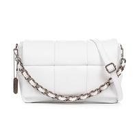 FIRENZE ARTEGIANI. Amorosi Women's Crossbody Bag, Genuine Leather Sauvage Finish, 31 x 15 x 21.5 cm, Colour: White, white, Utility