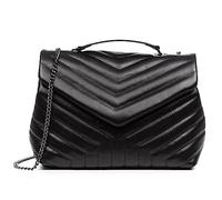 FIRENZE ARTEGIANI. Apecchio Women's Shoulder Bag Genuine Leather Sauvage Finish 32.5 x 12 x 20.5 cm Colour: Black, Black/White, Utility