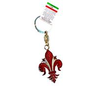 Firenze Key Ring in Red - Italian City Symbol Souvenir - Violet Lily Button Finish - Unisex