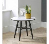 Firenze Lamp Table - Round - White Marble Effect